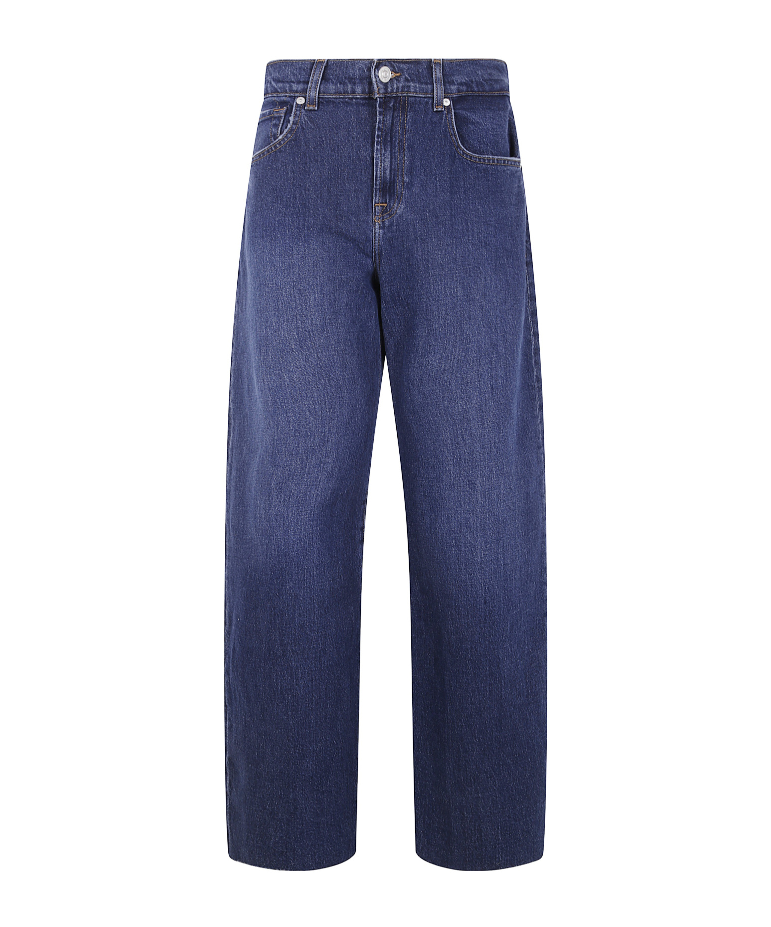 7 For All Mankind Denim Trousers With Belt Loops In Blue