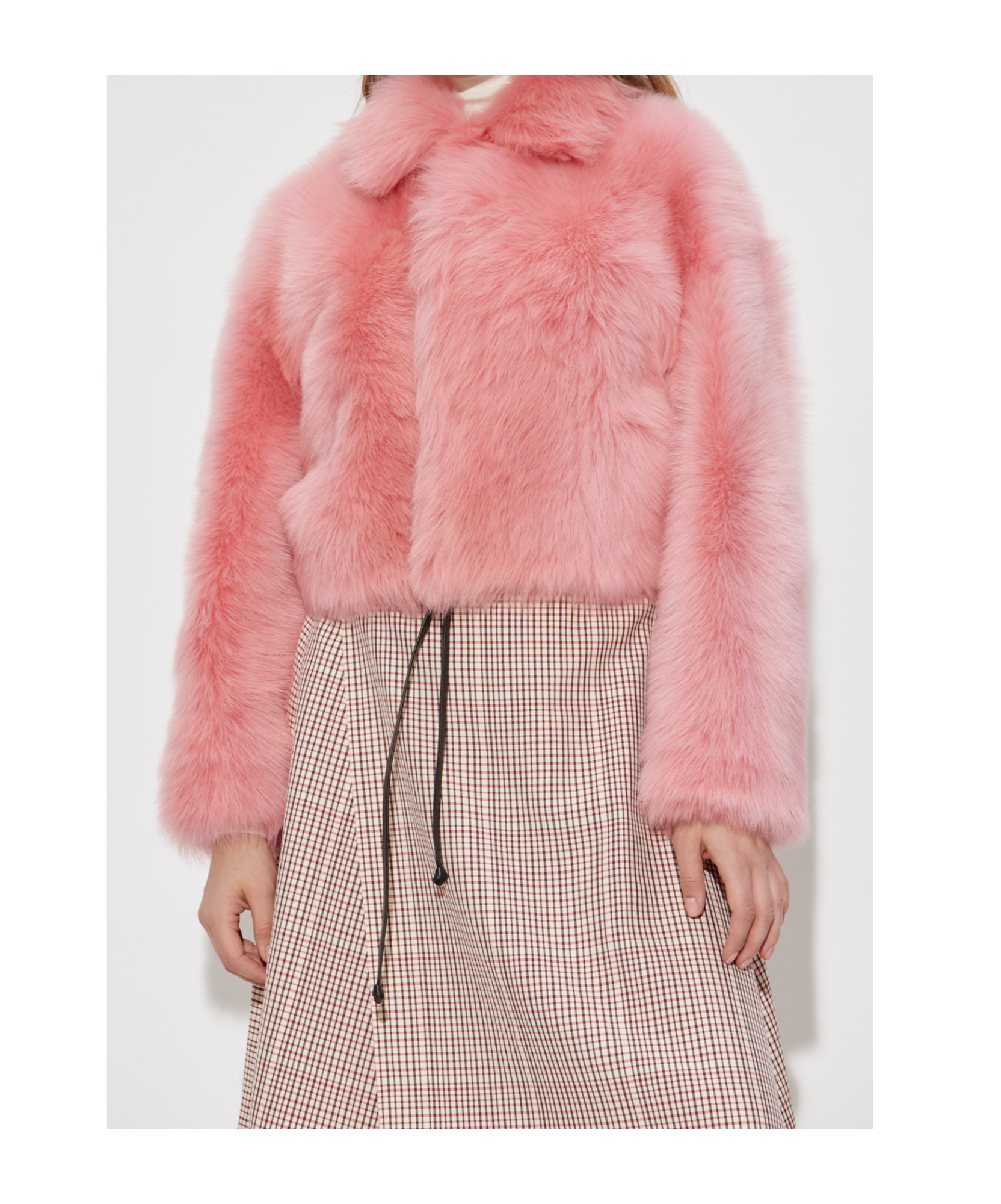 Bottega Veneta Toscana Shearling Cropped Blouson In Pink