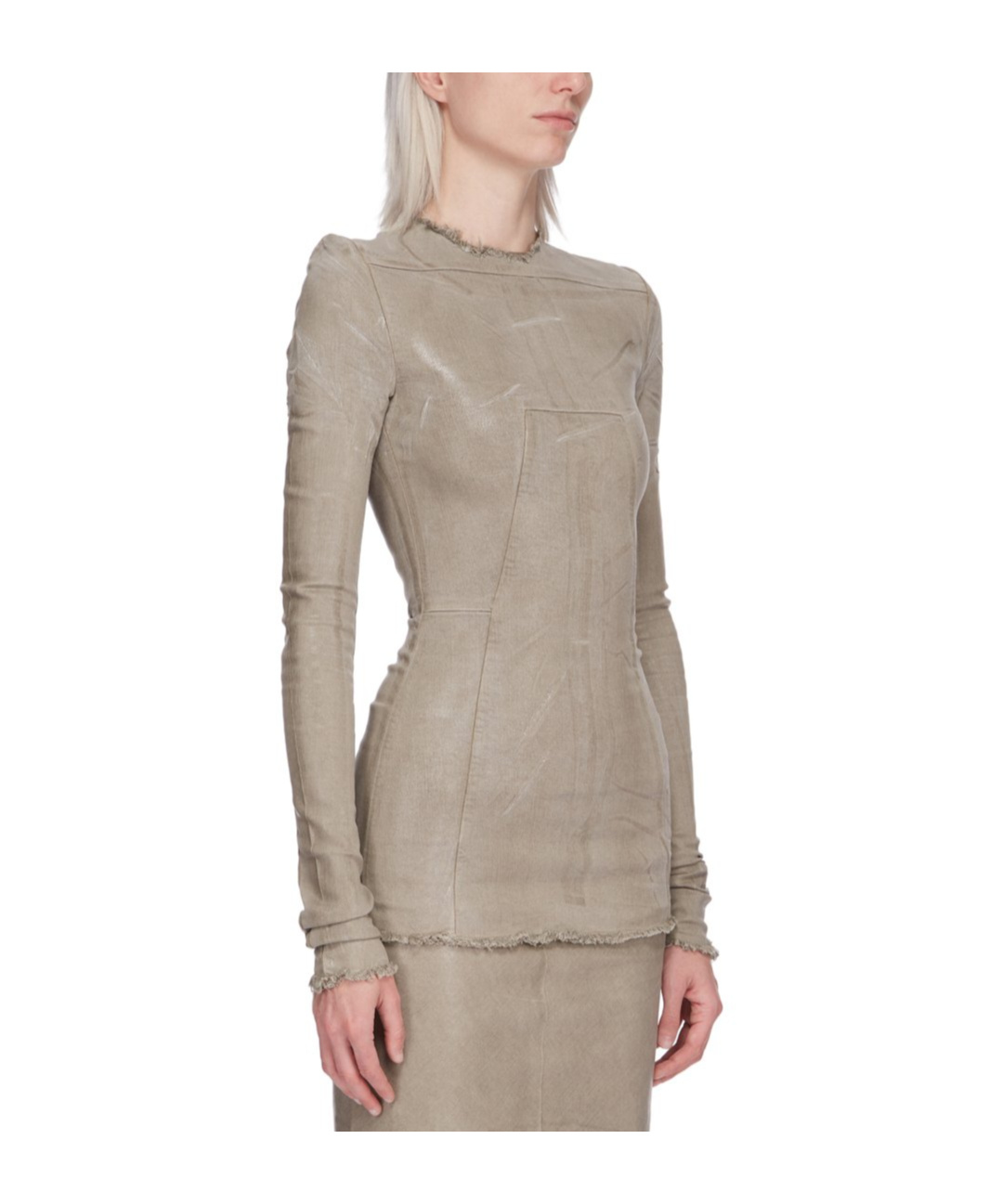 Rick Owens Drkshdw Edfu Denim Top In Gray