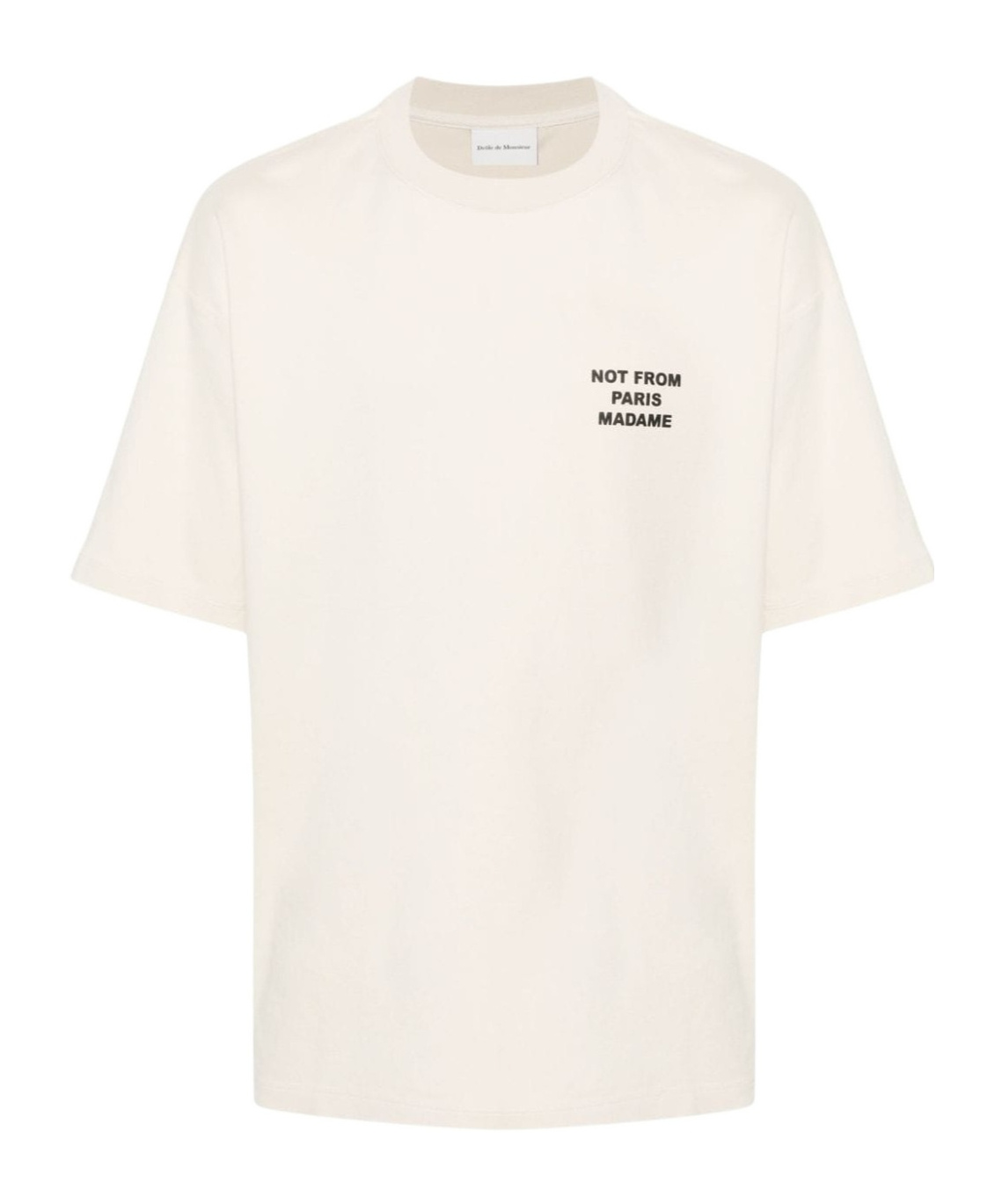 Drôle De Monsieur White Crewneck T-shirt With Slogan Print On The Front And Back In White