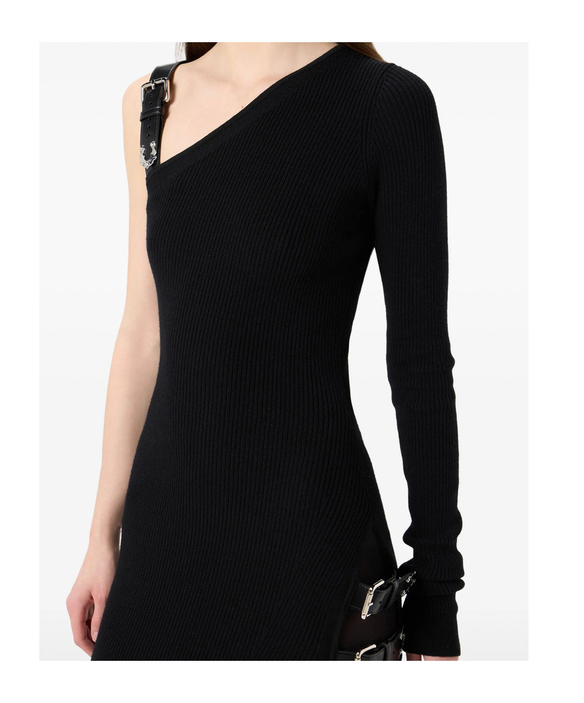 Blumarine Asymmetric Dress In Black