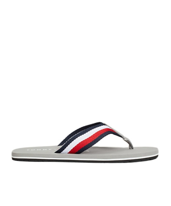 Tommy Hilfiger Logo Slippers In Gray