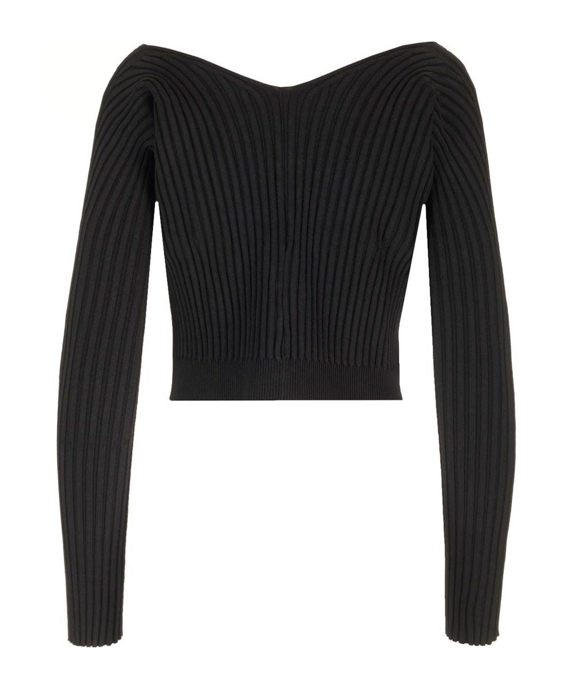 Jacquemus La Maille Pralu Longue Black Cardigan Women In Black
