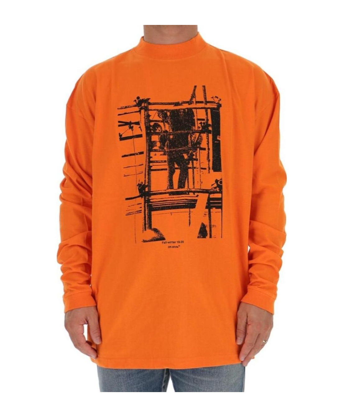 Off-white Long-sleeved T-shirt In Orange