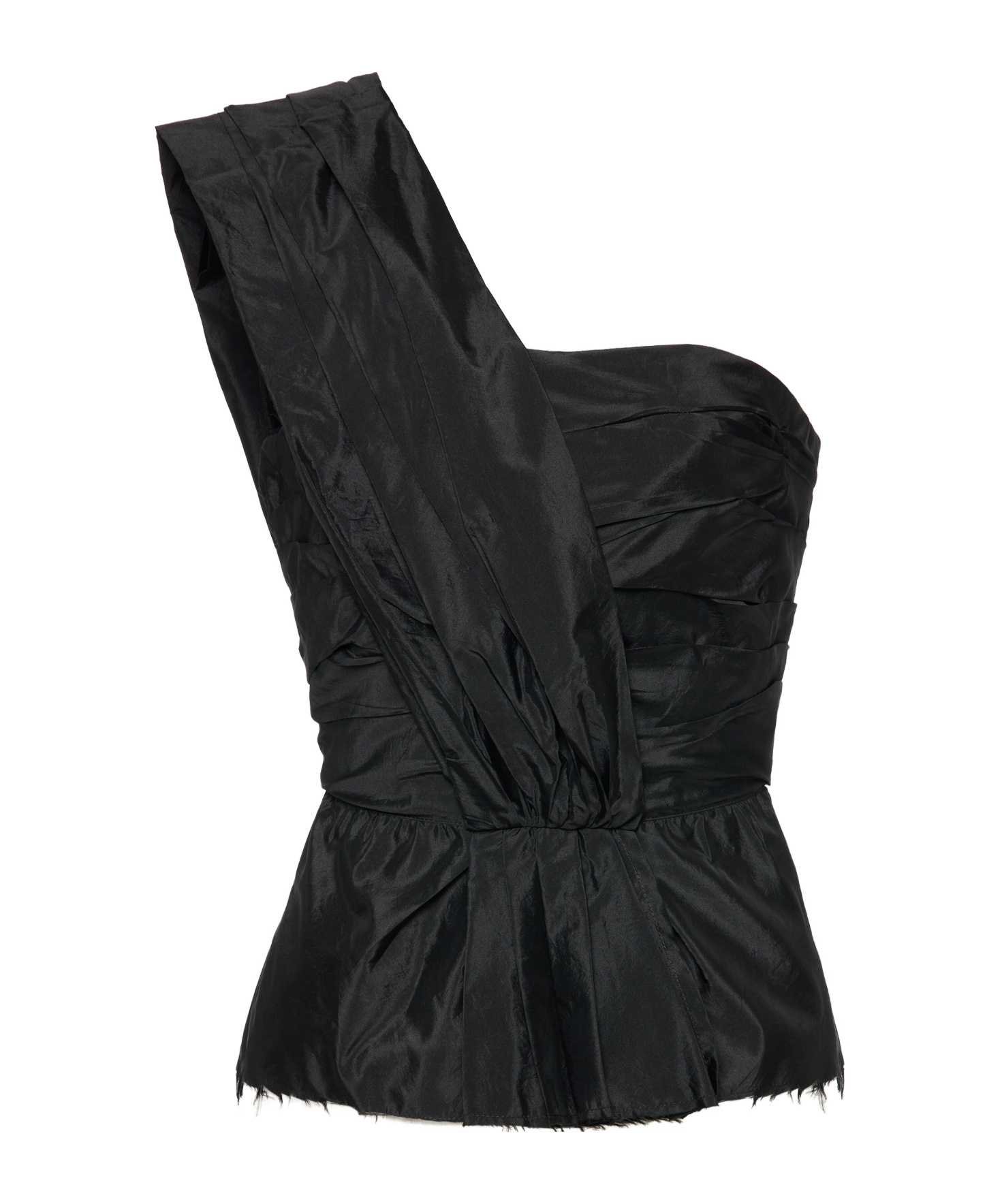 Maison Margiela Asymmetric Draped Top Woman Black In Black