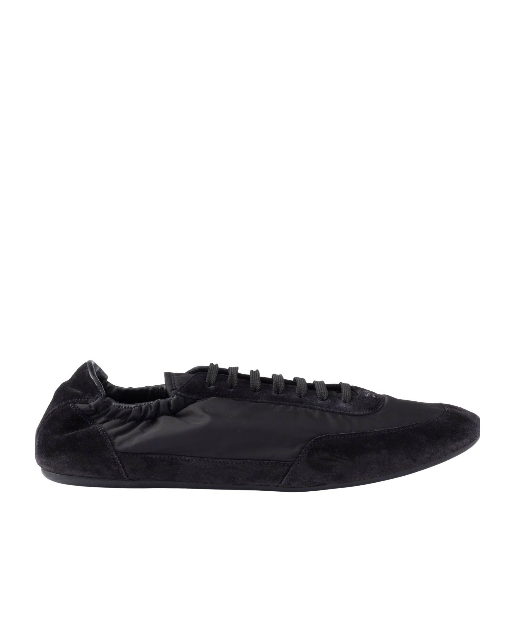 Prada Collapse Sneaker Aus Re-nylon Und Wildleder In Black