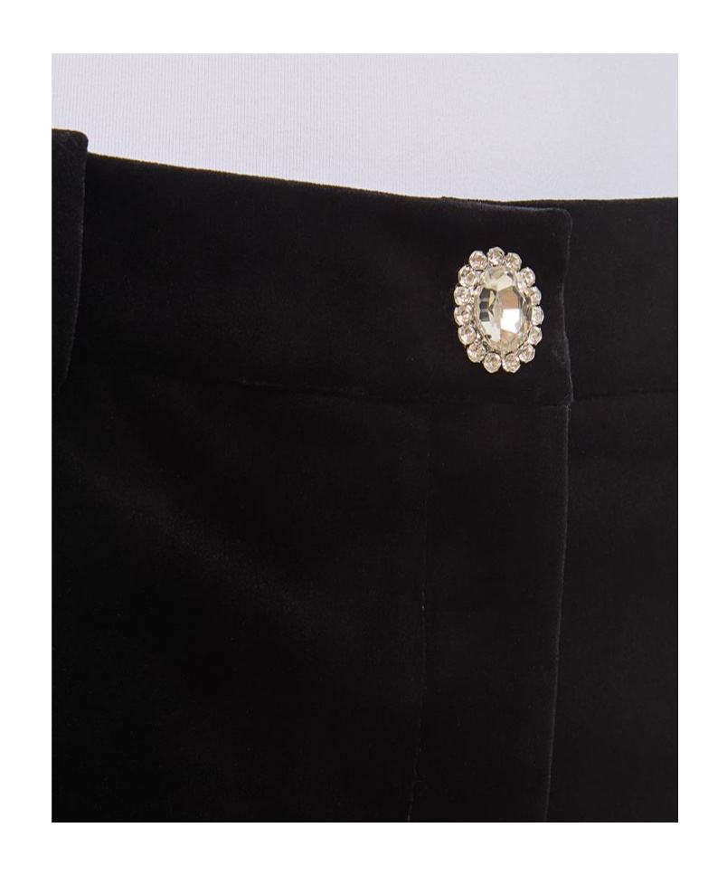 Rabanne High-waisted Velour Trousers In Black