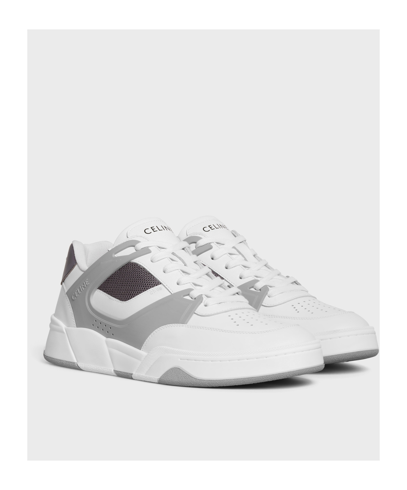 Celine Men Ct-09 Low Top Sneakers In Optical White/gray