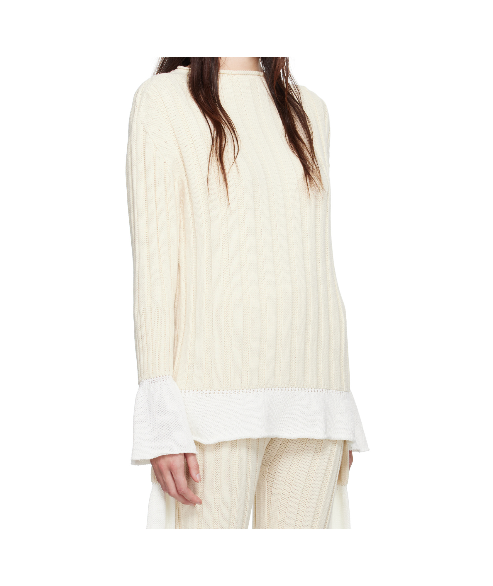 Issey Miyake Long-sleeved Sweater In White