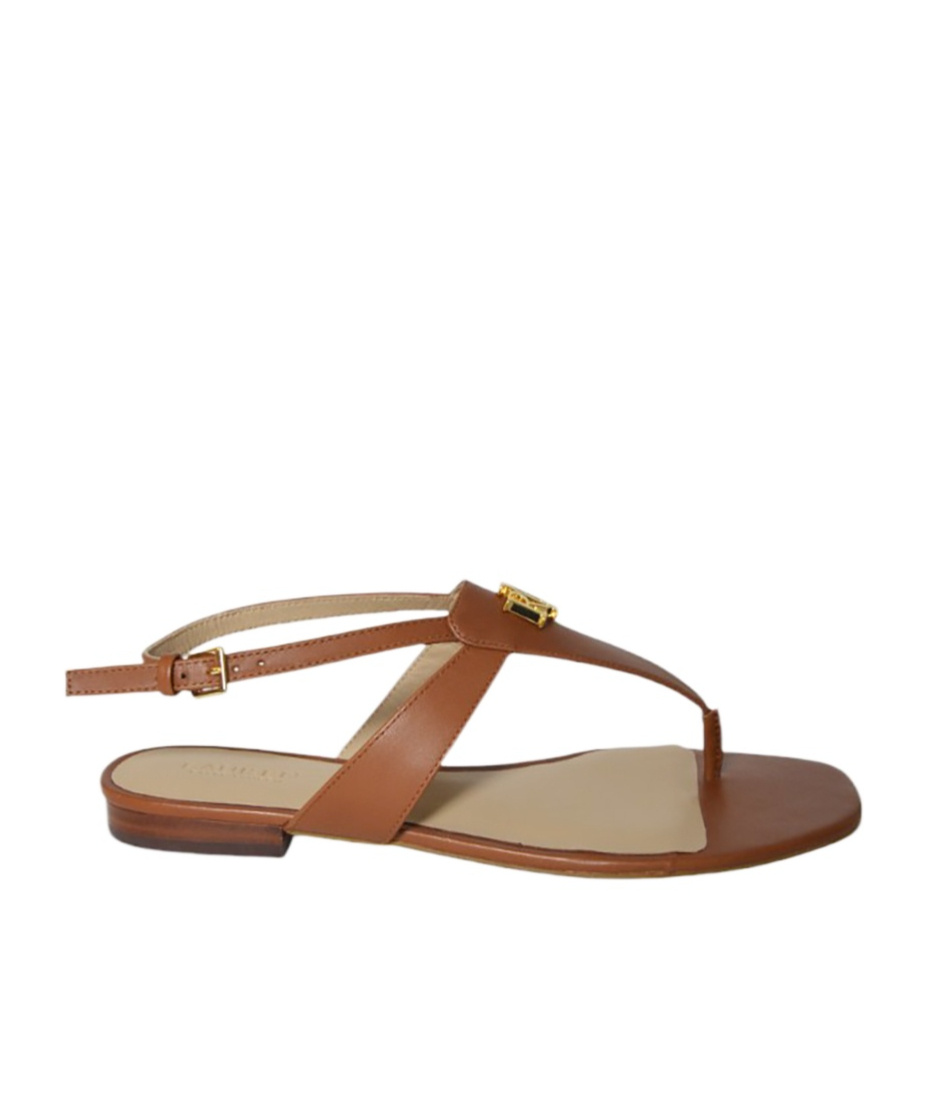 Ralph Lauren Lauren  Logo Plaque Slingback Sandals