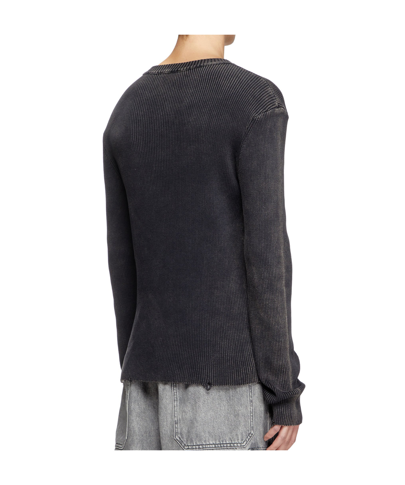 Diesel Darin Black Crewneck T-shirt With Oval D Logo Cut-out On The Front In Cotton Man In Black