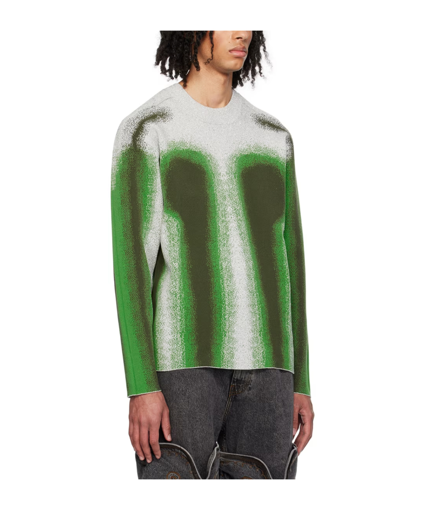Y/project Gradual Pattern Sweater In Green