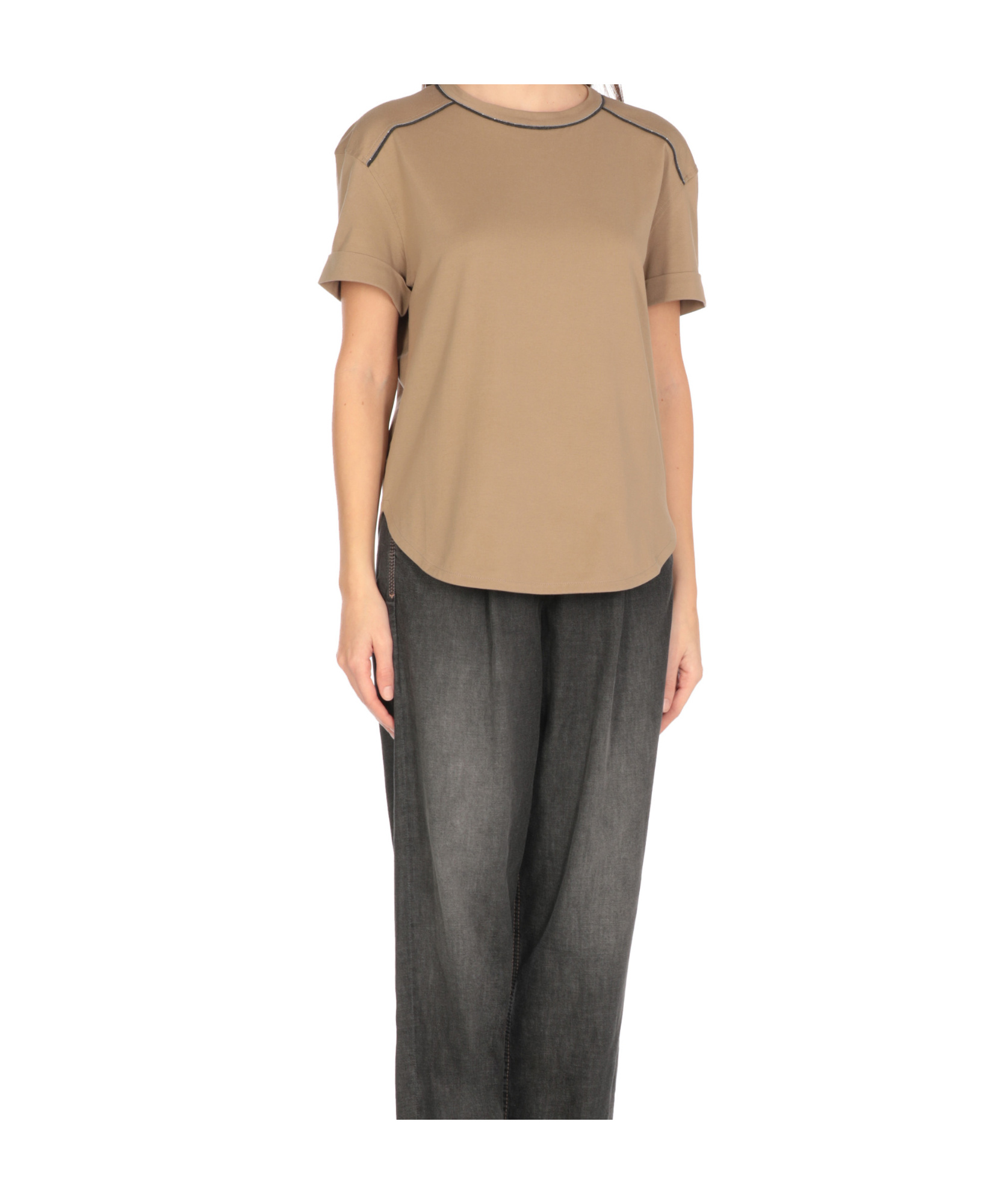 Brunello Cucinelli Item O-neck Short-sleeved T-shirt In Nude