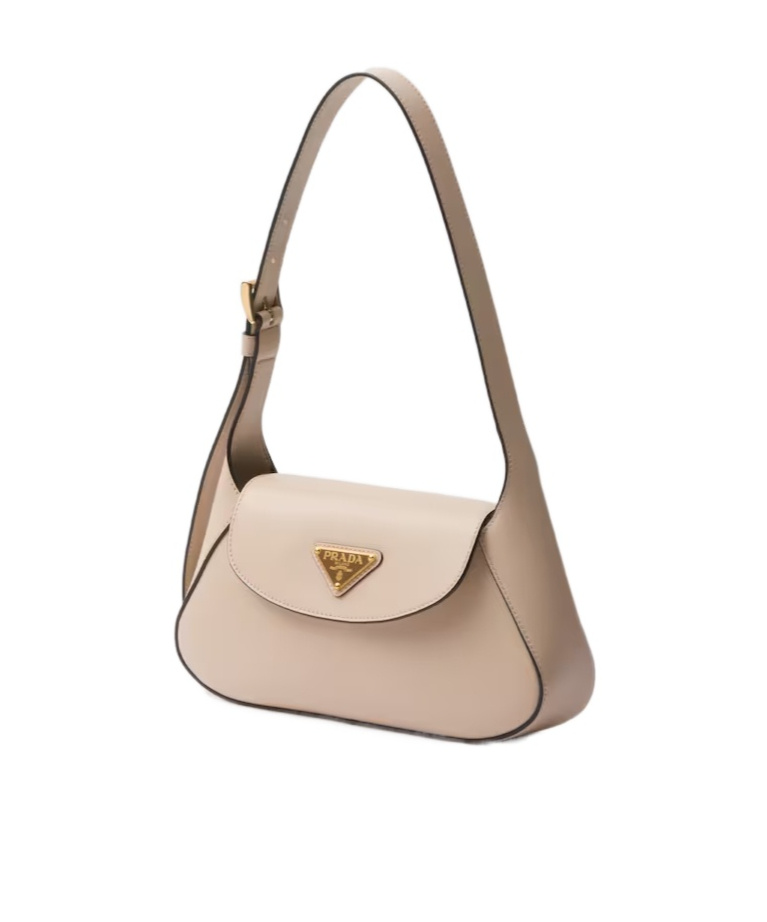Prada Small Leather Shoulder Bag In Brown