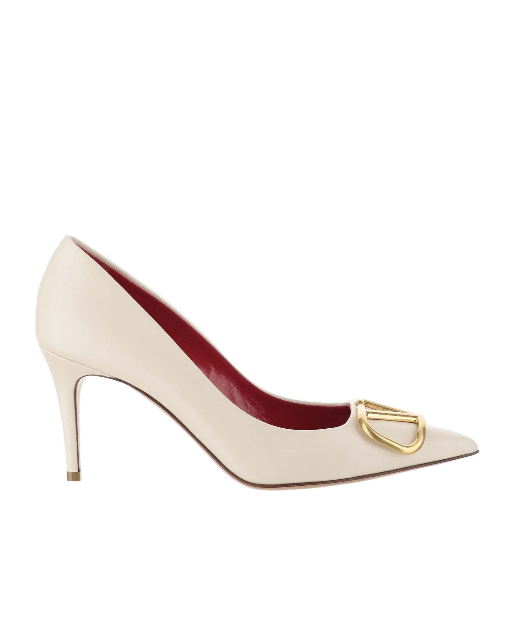 Valentino Vlogo Signature 80 Leather Pump In Nude