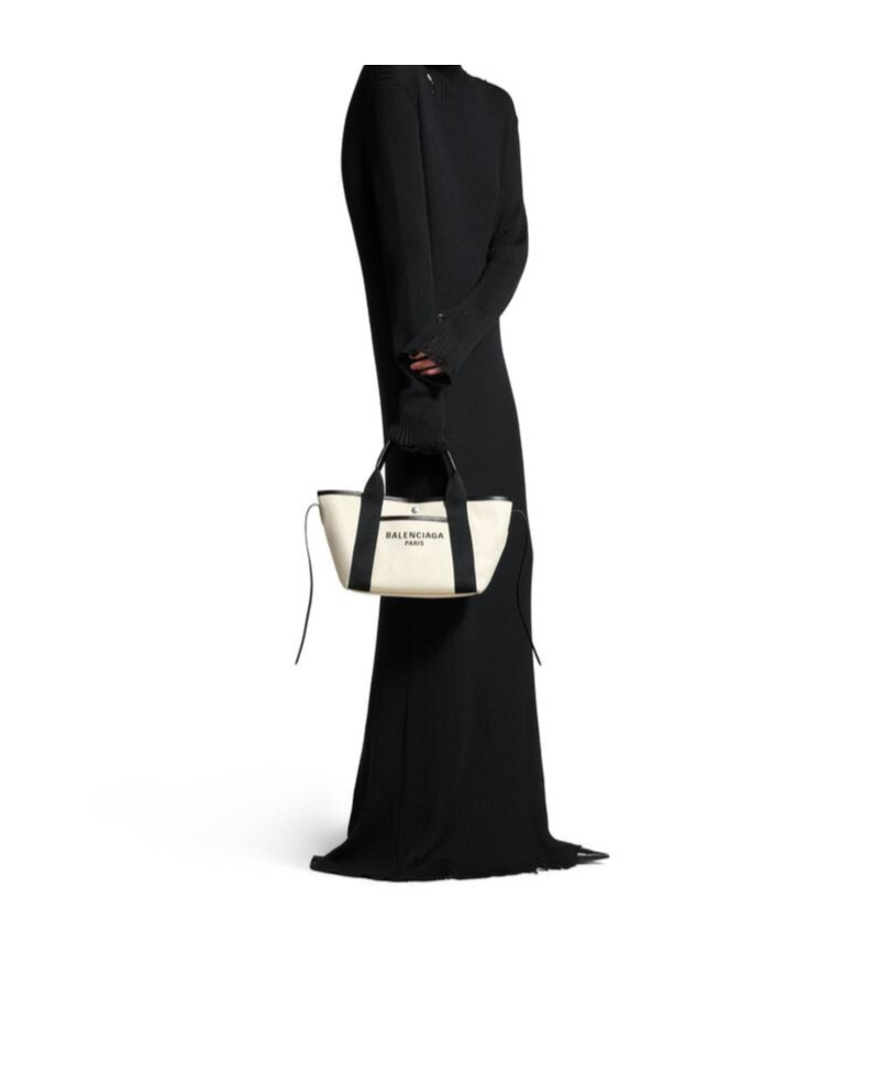Balenciaga Shoulder Bag With Contrasting Accents And Bold Logo In White