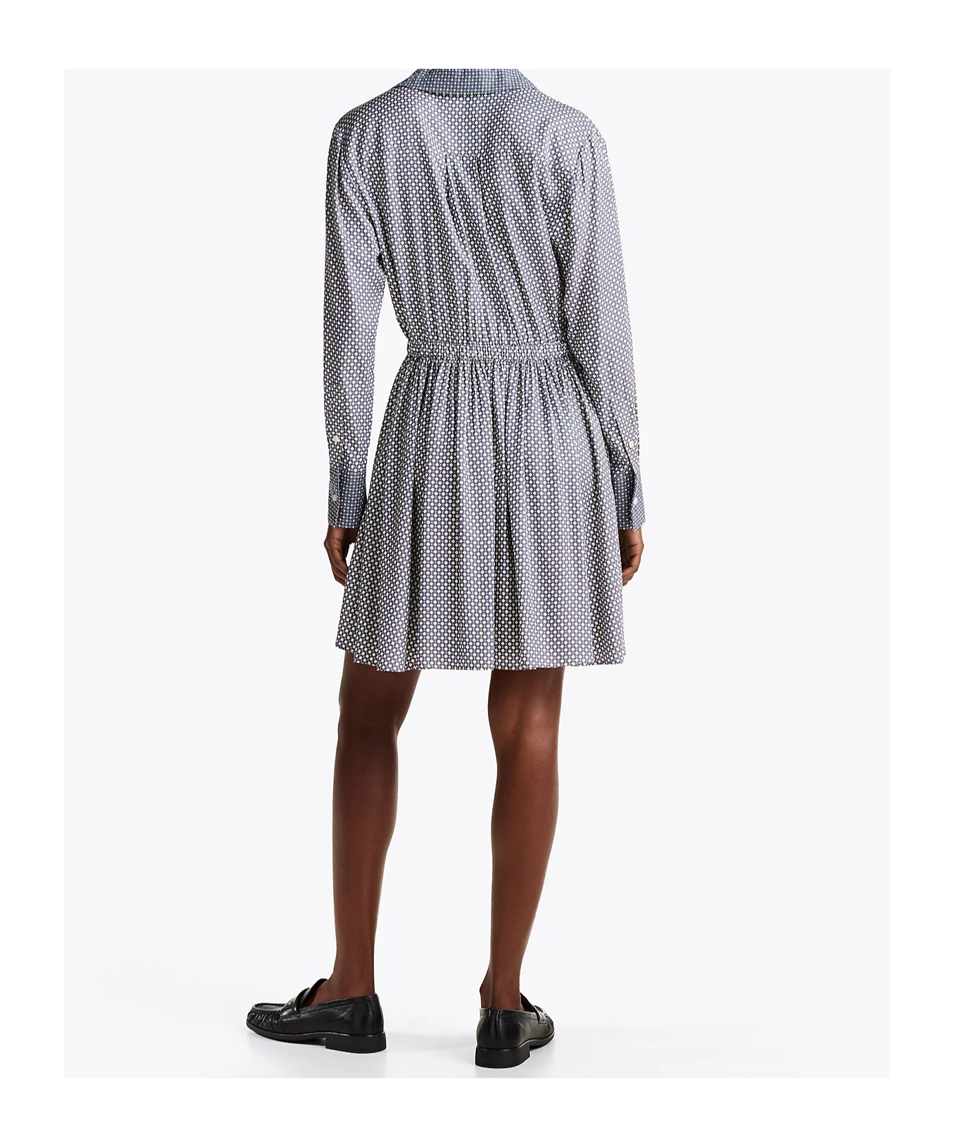 Tommy Hilfiger Belted Fit And Flare Mini Dress In Blue