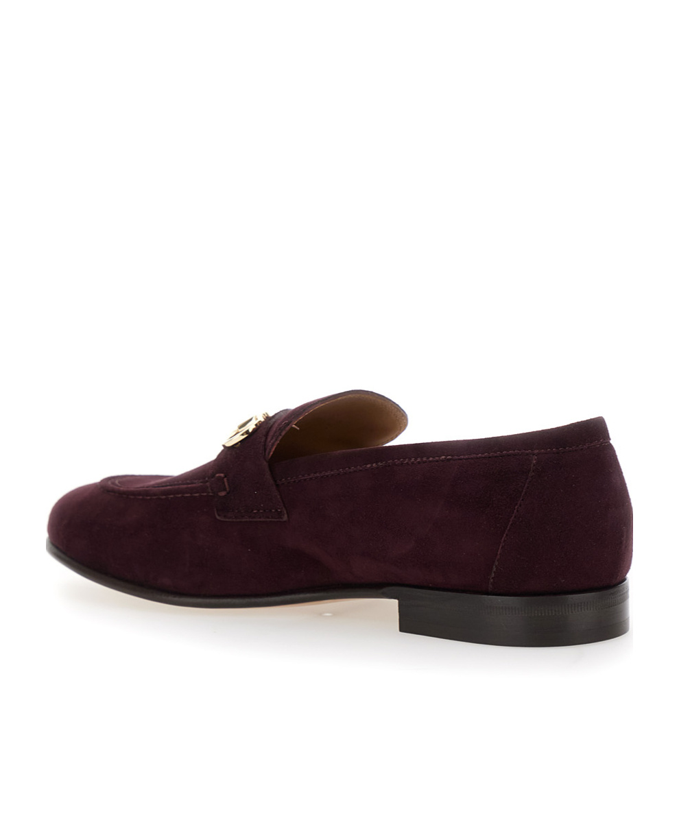 Ferragamo Round Toe Loafers In Black