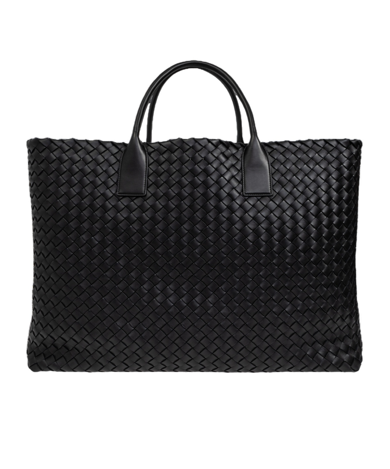 Bottega Veneta Maxi Cabat Knitted Handbag In Black
