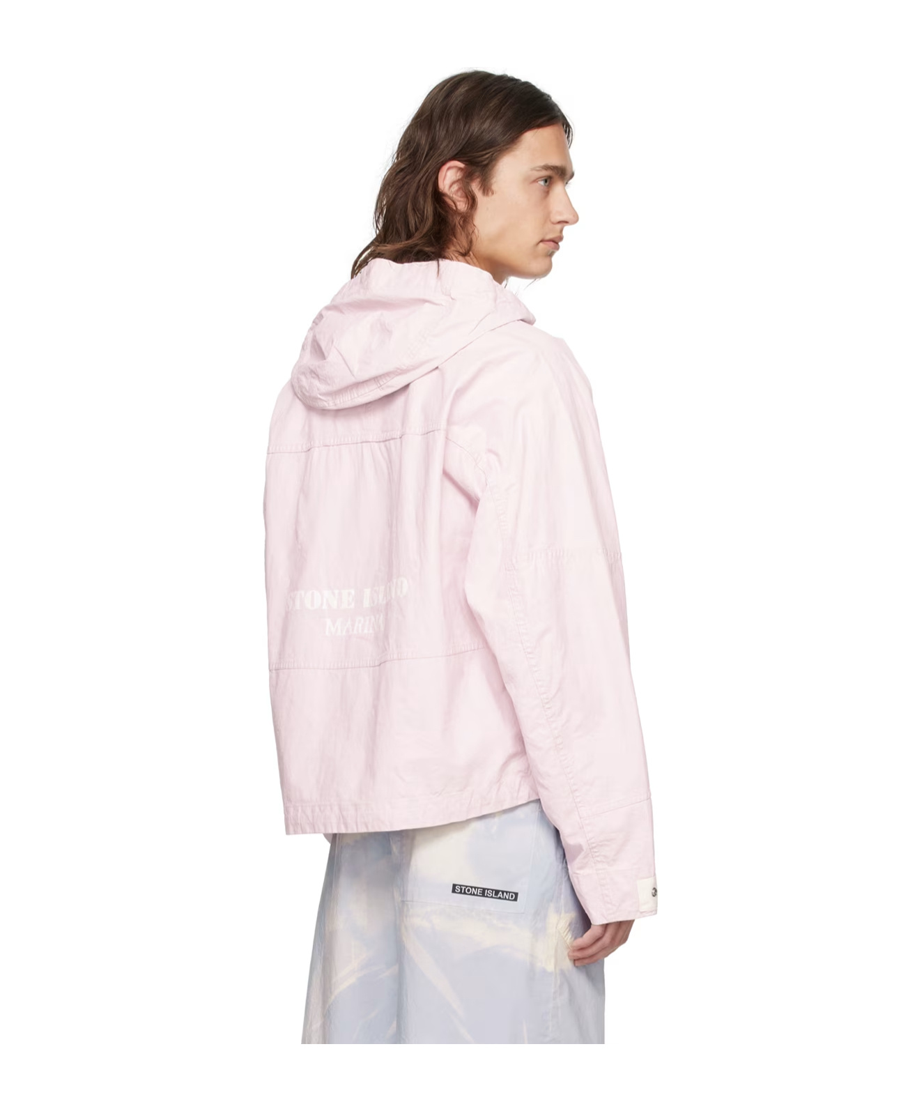 Stone Island Pink Detachable Hood Jacket In Pink