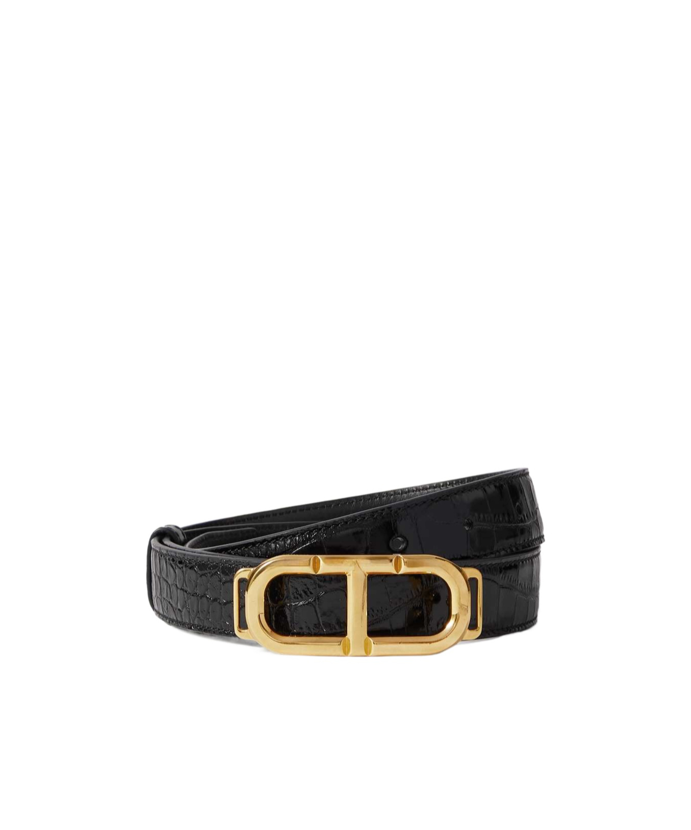 Tom Ford Whitney Imitation Alligator Belt In Black