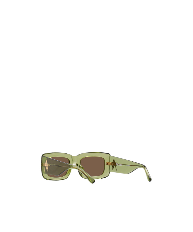 Attico Rectangular Frame Sunglasses In Brown
