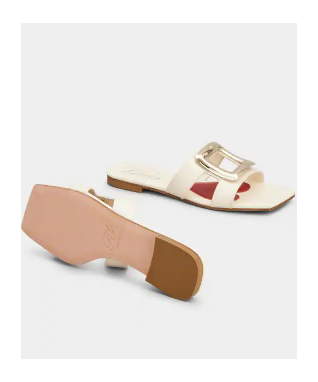 Shop Roger Vivier Slides In Leather In White
