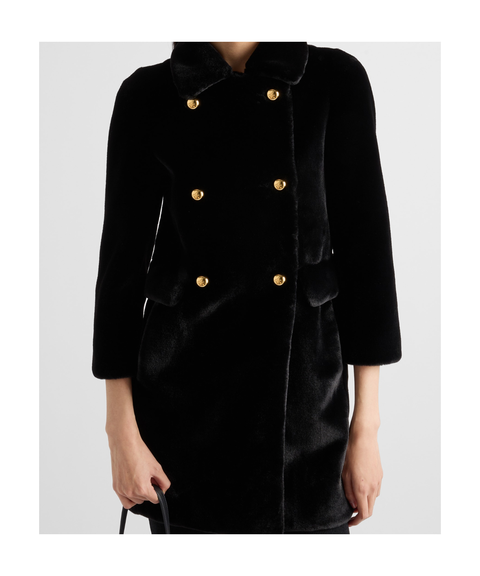 Prada Aspen Double-breasted Coat In Black