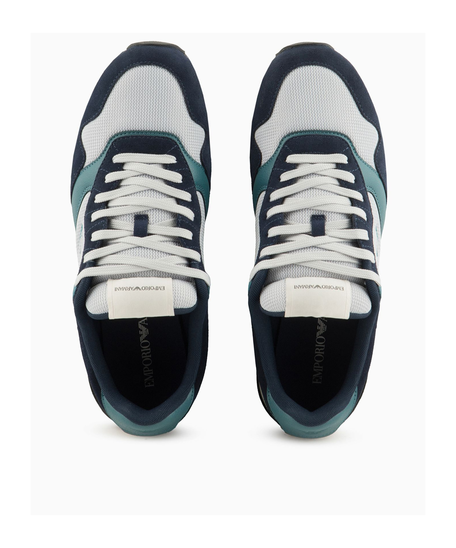 Emporio Armani Lace Up Sneakers In White