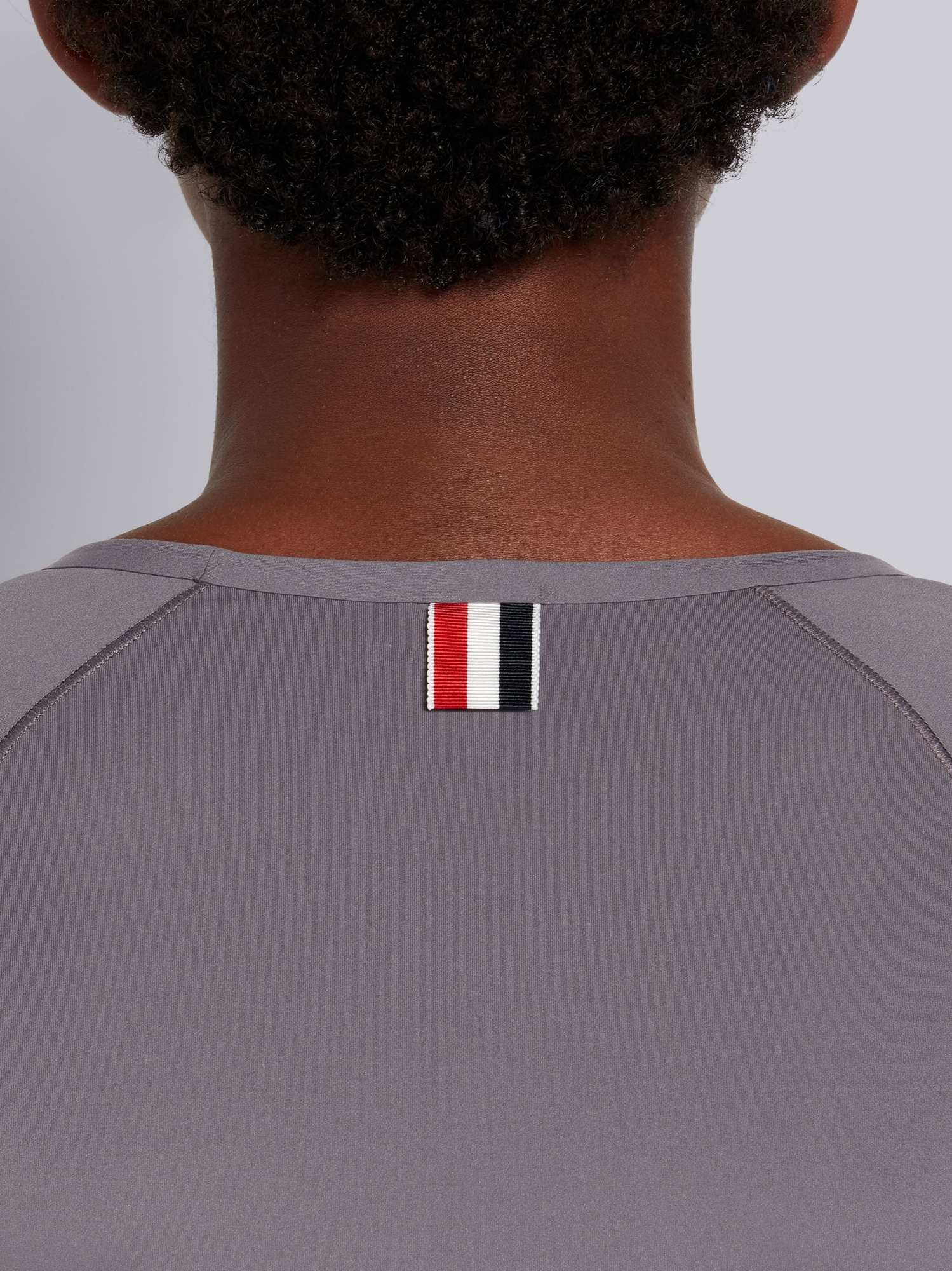 Thom Browne 4-bar Compression Long Sleeve Top In Gray