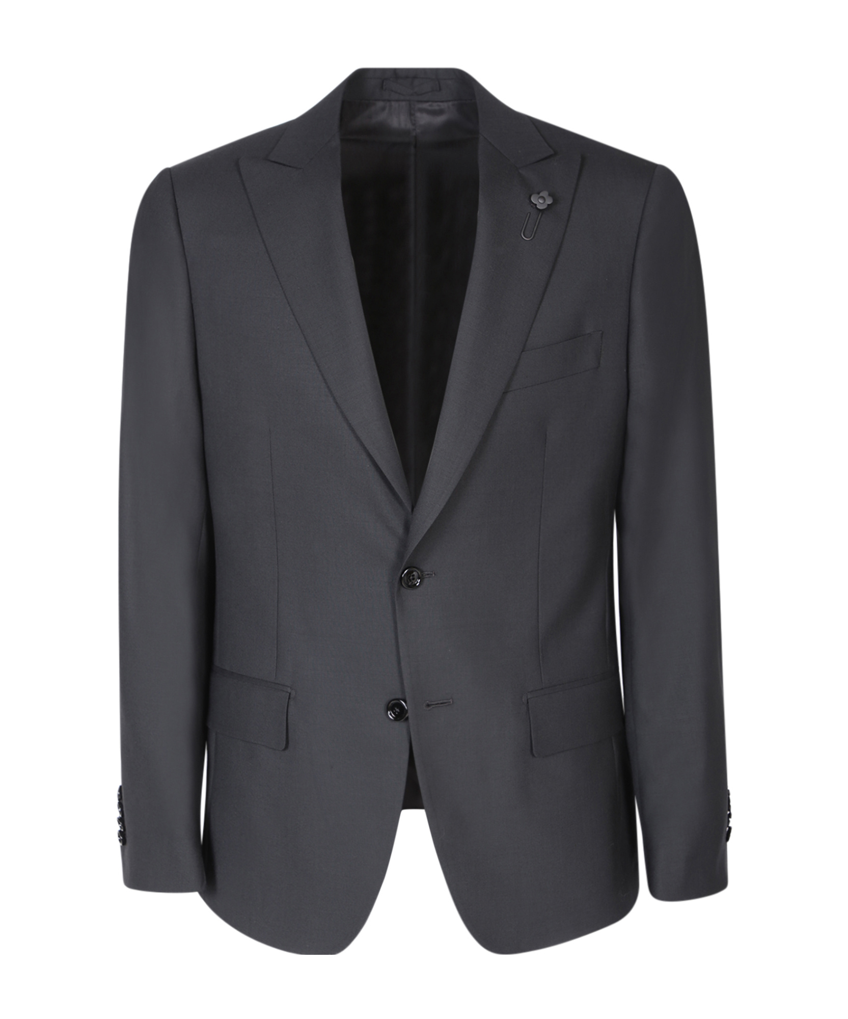 Lardini Single-breasted Wool Suit In Black