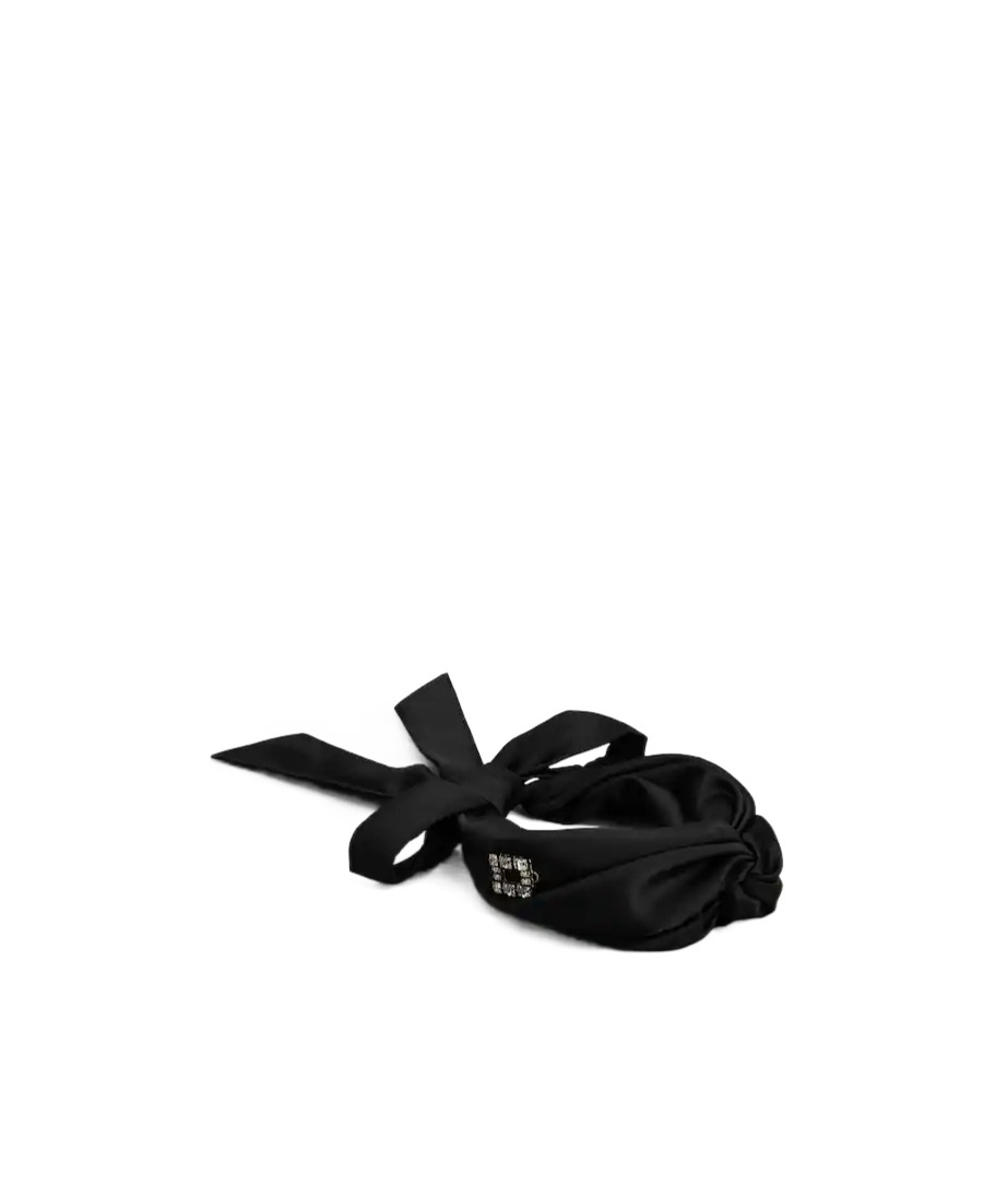 Roger Vivier Tres Vivier Silk-satin Headband In Black