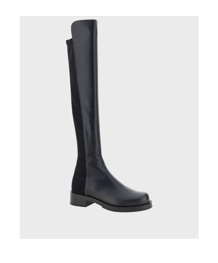 Stuart Weitzman 5050 Boots In Fabric And Nappa Leather In Black