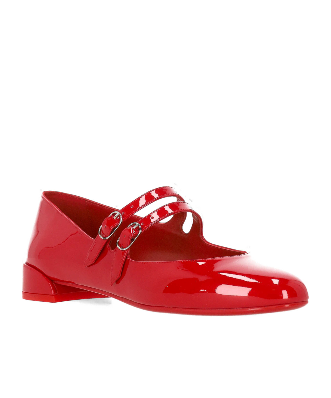 Christian Louboutin Round Toe Ballet Shoes In Red