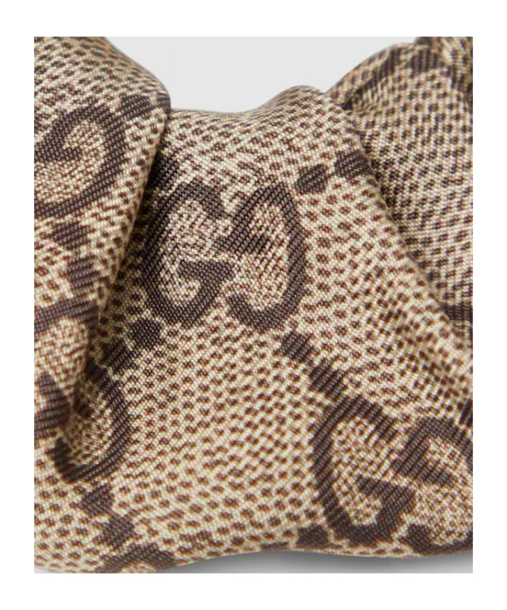 Gucci Silk Scrunchie Gg In Brown