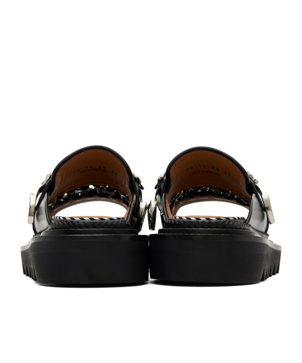Toga Black Chain Sandals In Black