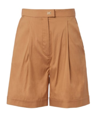 Max Mara Cotton-blend Bermuda Shorts In Brown