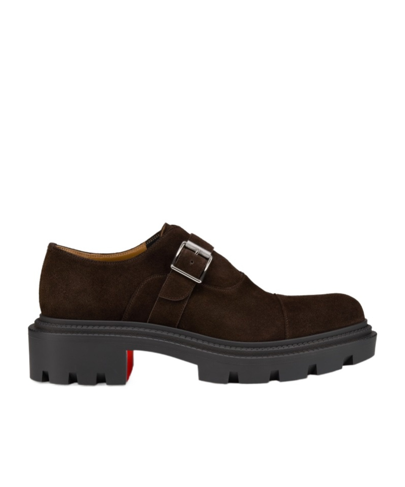 Christian Louboutin Oxford College Suede Loafers In Brown