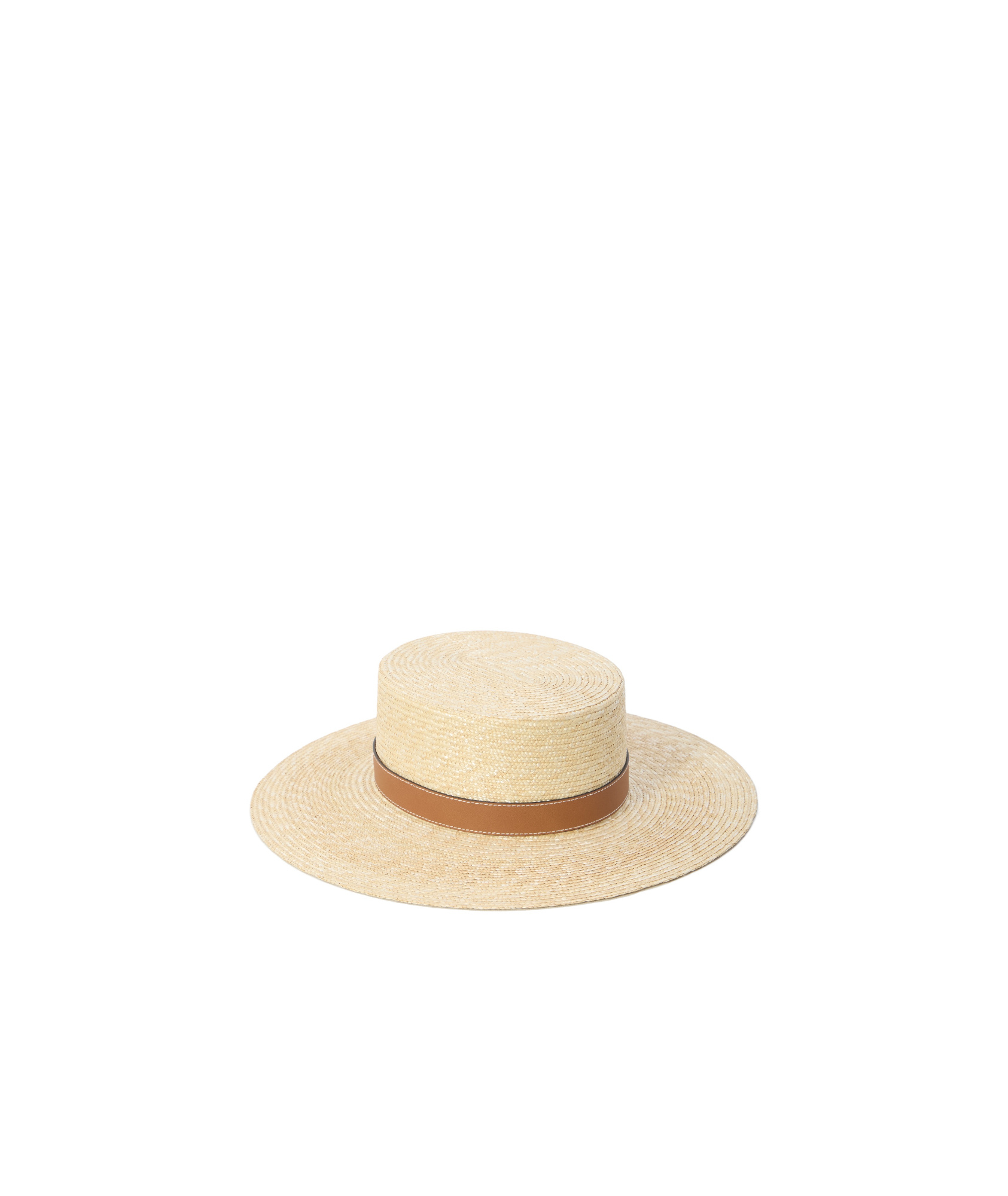 Gucci Raffia Hat Leather Strap In Nude