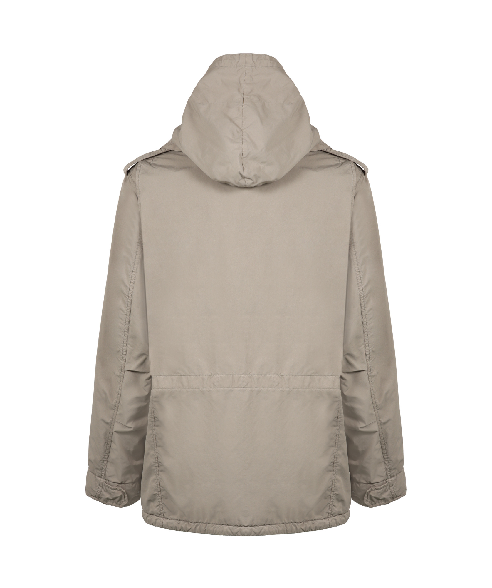 Aspesi Drawstring Hooded Jacket Epaulettes In Nude