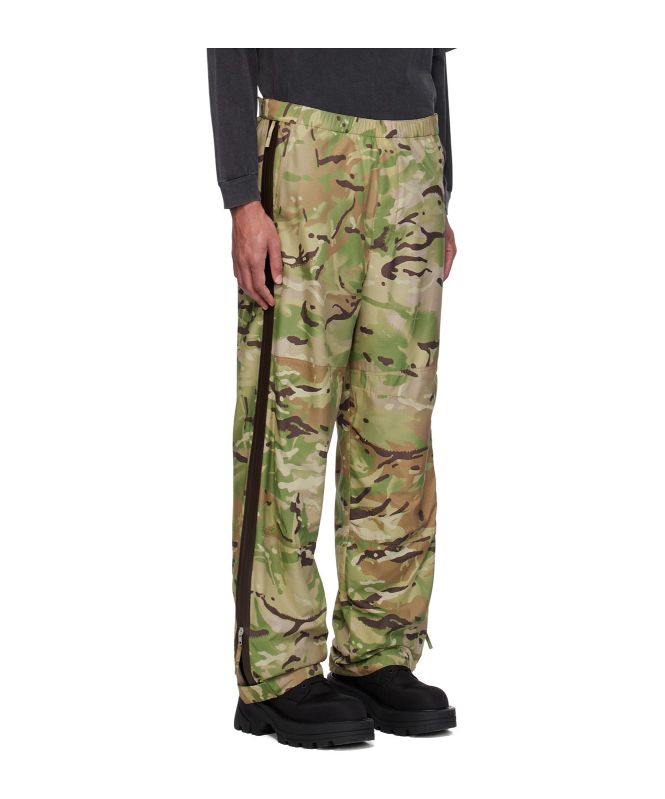 Alyx Side Zip Camo Camouflage Casual Pants In Brown