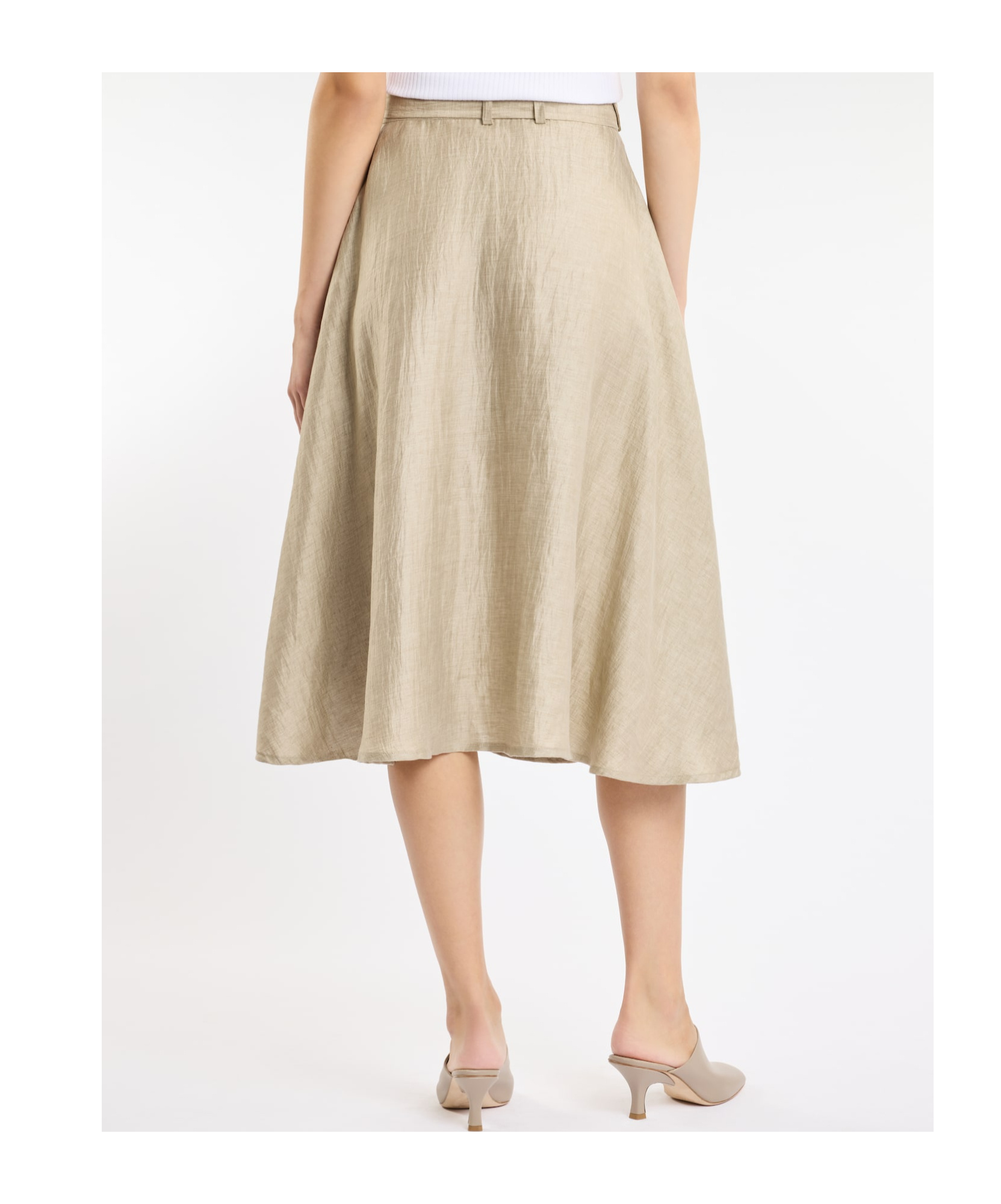 Fay Long Skirt With Belt In Nude