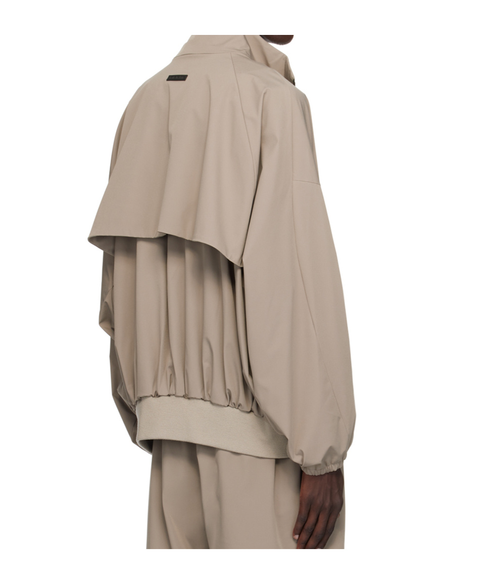 Fear Of God High Necked Vented Track Jacket With In Brown