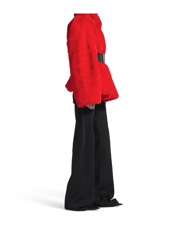 Balenciaga Faux Fur Jacket In Red