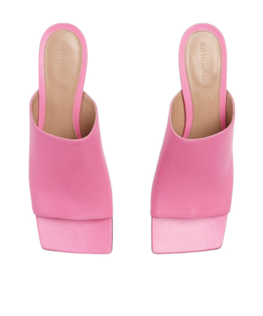 Bottega Veneta Square-headed High-heeled Sandals In Pink