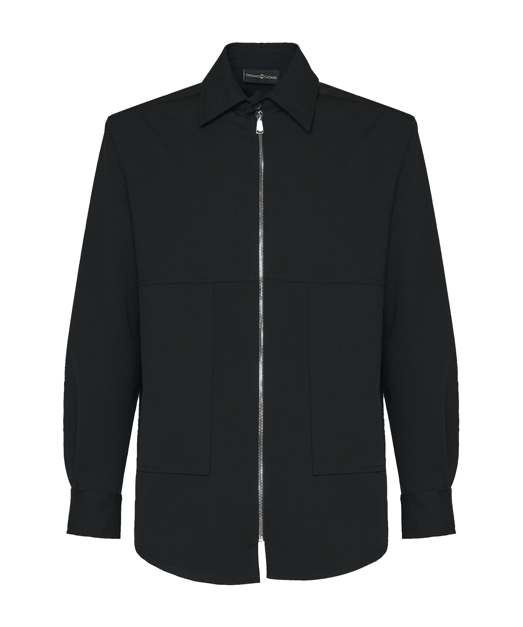 Giuliano Galiano Magik Zip-front Shirt In Black