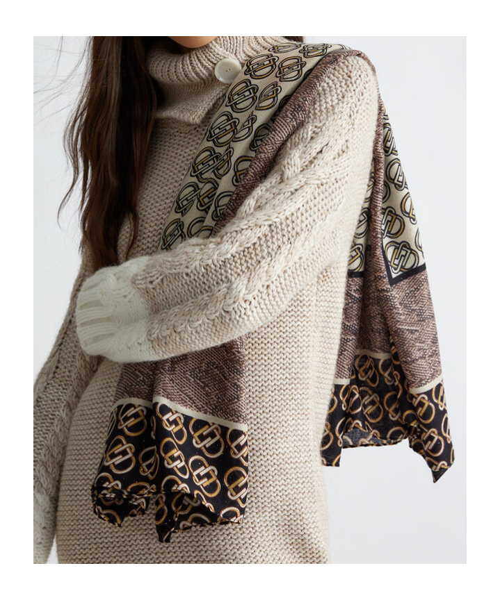Liu •jo Printed Scarf In Black
