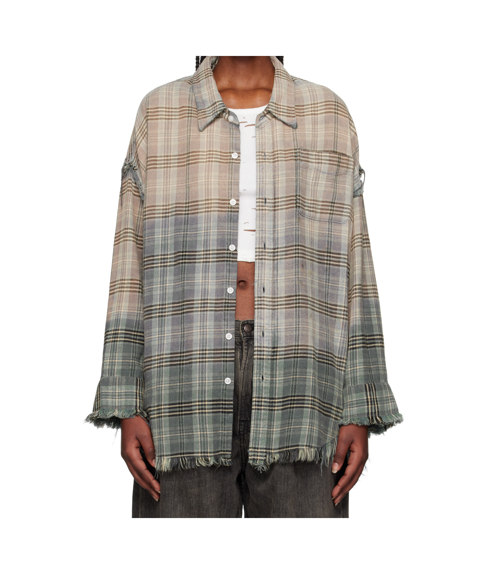 R13 Drop-shoulder Work Shirt In Gray