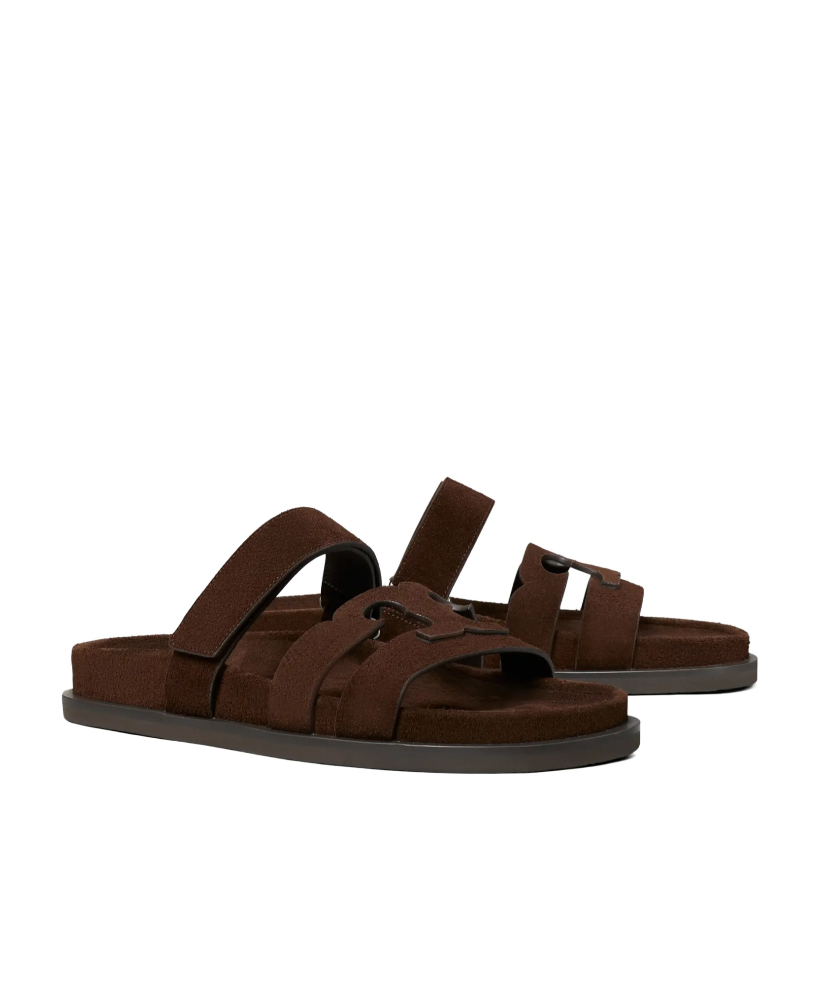 Tory Burch Chocolate Suede Ines Slippers In Brown