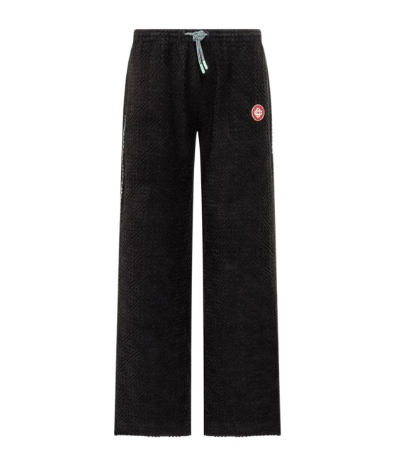 Casablanca Textured-panel Towelling Trousers In Black